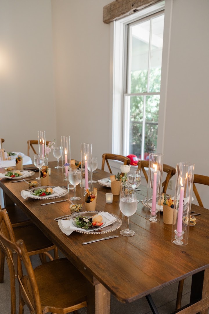 Elegant catered dining table with candles